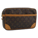 LOUIS VUITTON Monogram Compiegne 28 Clutch Bag M51845 LV Auth BA14662-1