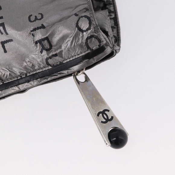 CHANEL Unlimited Tote Bag Nylon Silver CC Auth BA14668