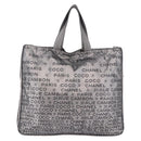 CHANEL Unlimited Tote Bag Nylon Silver CC Auth BA14668-2