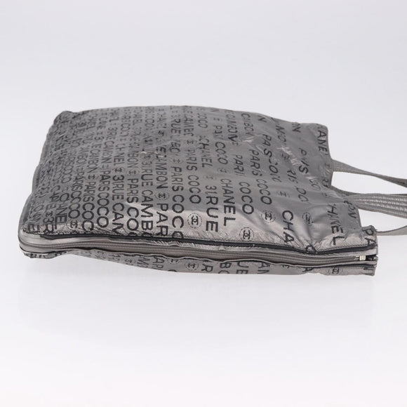 CHANEL Unlimited Tote Bag Nylon Silver CC Auth BA14668