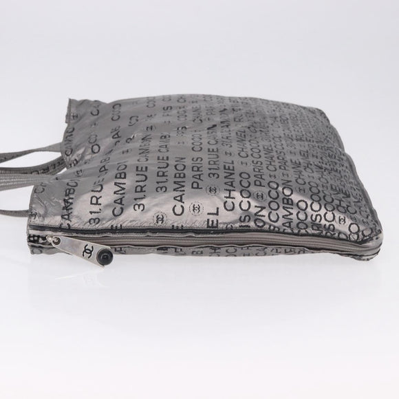 CHANEL Unlimited Tote Bag Nylon Silver CC Auth BA14668