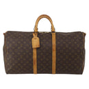 LOUIS VUITTON Monogram Keepall Bandouliere 55 Boston Bag M41414 LV Auth BA14672-13