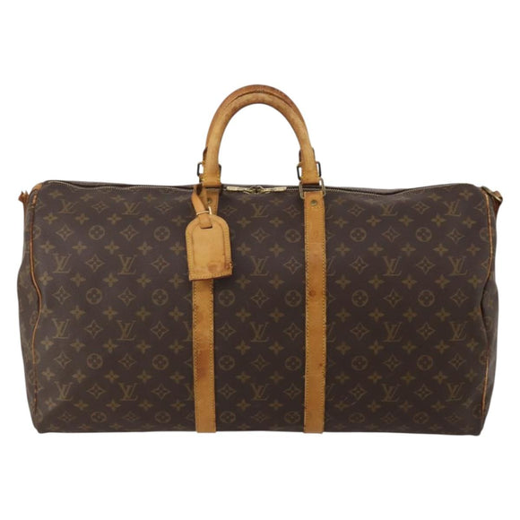 LOUIS VUITTON Monogram Keepall Bandouliere 55 Boston Bag M41414 LV Auth BA14672