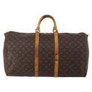 LOUIS VUITTON Monogram Keepall Bandouliere 55 Boston Bag M41414 LV Auth BA14672-2