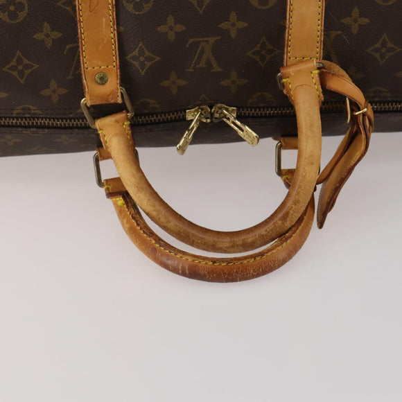 LOUIS VUITTON Monogram Keepall Bandouliere 55 Boston Bag M41414 LV Auth BA14672