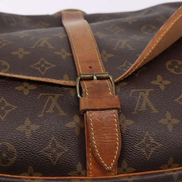 LOUIS VUITTON Monogram Saumur 35 Shoulder Bag M42254 LV Auth BA14675