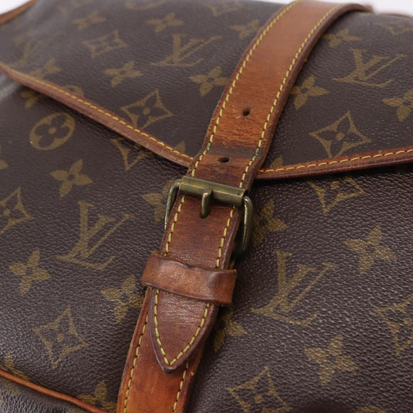 LOUIS VUITTON Monogram Saumur 35 Shoulder Bag M42254 LV Auth BA14675