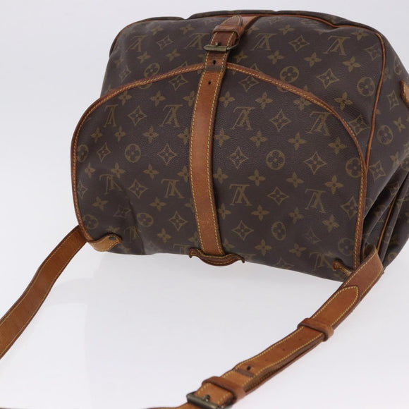 LOUIS VUITTON Monogram Saumur 35 Shoulder Bag M42254 LV Auth BA14675