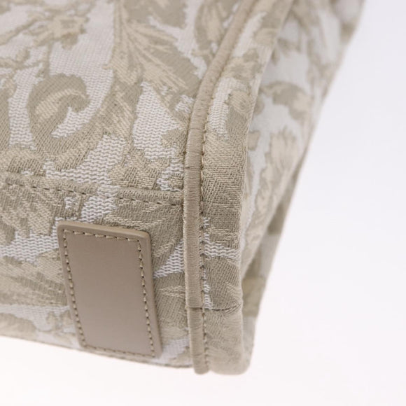 VERSACE Barocco Thena Mini Tote Bag Canvas 2way Beige Gold Tone Auth BA14680V