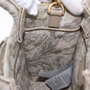 VERSACE Barocco Thena Mini Tote Bag Canvas 2way Beige Gold Tone Auth BA14680V-20