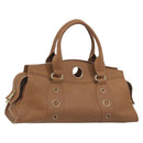 CELINE Hand Bag Leather Brown Gold Tone Auth BA14681V-1