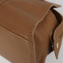 CELINE Hand Bag Leather Brown Gold Tone Auth BA14681V-10