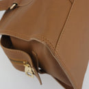 CELINE Hand Bag Leather Brown Gold Tone Auth BA14681V-14