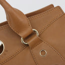 CELINE Hand Bag Leather Brown Gold Tone Auth BA14681V-9