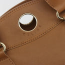 CELINE Hand Bag Leather Brown Gold Tone Auth BA14681V-18