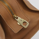 CELINE Hand Bag Leather Brown Gold Tone Auth BA14681V-19