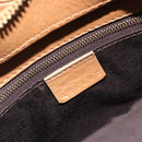 CELINE Hand Bag Leather Brown Gold Tone Auth BA14681V-20
