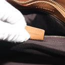 CELINE Hand Bag Leather Brown Gold Tone Auth BA14681V-12
