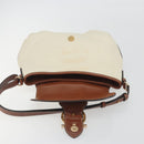 Salvatore Ferragamo Gancini Shoulder Bag Leather White Gold Tone Auth BA14684-17