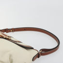 Salvatore Ferragamo Gancini Shoulder Bag Leather White Gold Tone Auth BA14684-8
