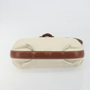 Salvatore Ferragamo Gancini Shoulder Bag Leather White Gold Tone Auth BA14684-9