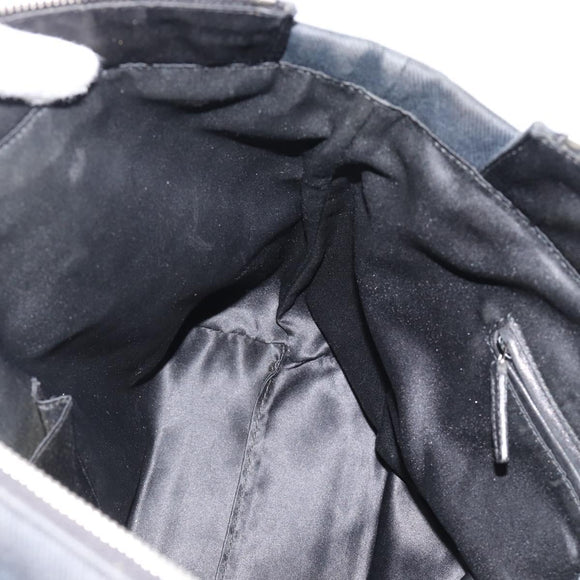 SAINT LAURENT Kahala Tote Bag Canvas Black Silver 135485 Auth BA14685A