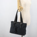 SAINT LAURENT Kahala Tote Bag Canvas Black Silver 135485 Auth BA14685A-22