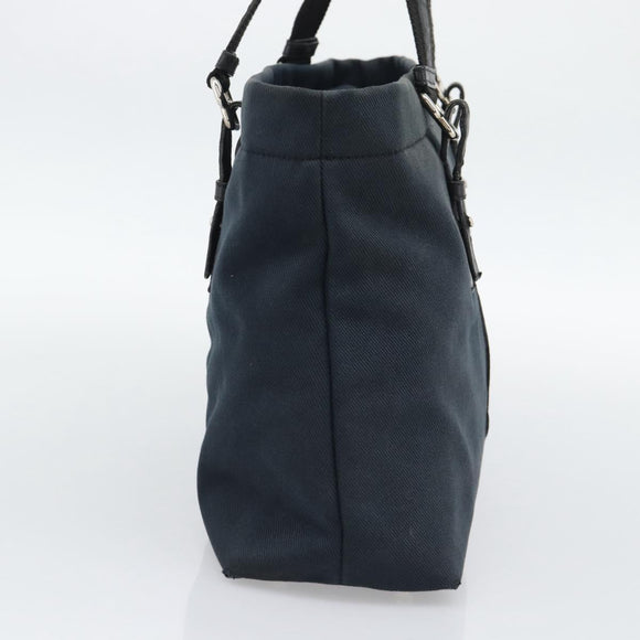 SAINT LAURENT Kahala Tote Bag Canvas Black Silver 135485 Auth BA14685A