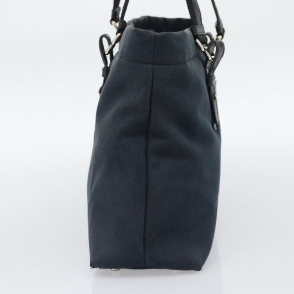 SAINT LAURENT Kahala Tote Bag Canvas Black Silver 135485 Auth BA14685A