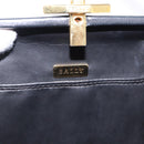 BALLY Hand Bag Leather 2way Black Gold Tone Auth BA14687A-17