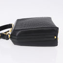 BALLY Hand Bag Leather 2way Black Gold Tone Auth BA14687A-5