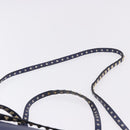 VALENTINO Studs Tote Bag Leather 2way Blue Gold Tone Auth BA14688-15