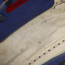 VALENTINO Studs Tote Bag Leather 2way Blue Gold Tone Auth BA14688-11
