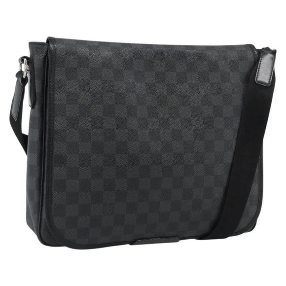 LOUIS VUITTON Damier Grafitte Daniel MM Shoulder Bag N58029 LV Auth BA14689