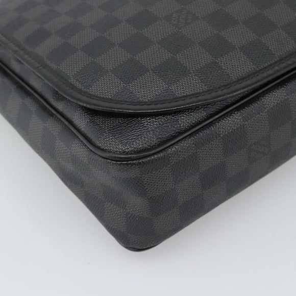 LOUIS VUITTON Damier Grafitte Daniel MM Shoulder Bag N58029 LV Auth BA14689