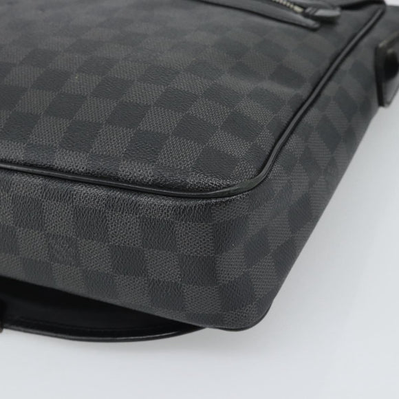 LOUIS VUITTON Damier Grafitte Daniel MM Shoulder Bag N58029 LV Auth BA14689