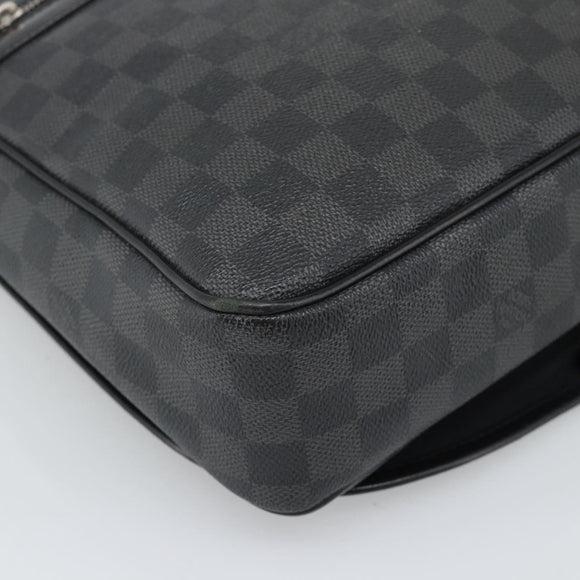 LOUIS VUITTON Damier Grafitte Daniel MM Shoulder Bag N58029 LV Auth BA14689