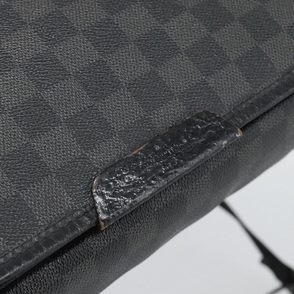 LOUIS VUITTON Damier Grafitte Daniel MM Shoulder Bag N58029 LV Auth BA14689