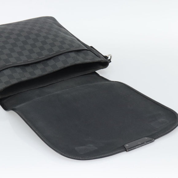 LOUIS VUITTON Damier Grafitte Daniel MM Shoulder Bag N58029 LV Auth BA14689