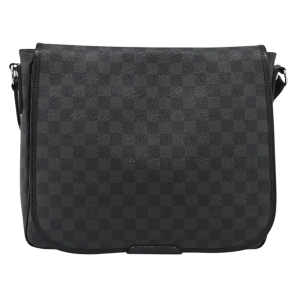 LOUIS VUITTON Damier Grafitte Daniel MM Shoulder Bag N58029 LV Auth BA14689