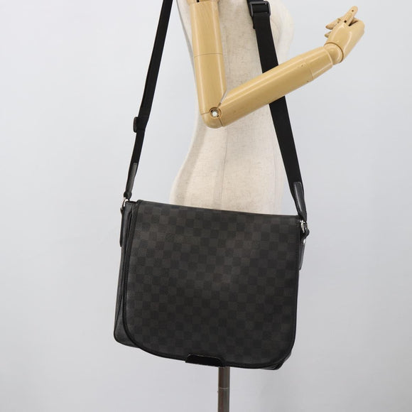 LOUIS VUITTON Damier Grafitte Daniel MM Shoulder Bag N58029 LV Auth BA14689