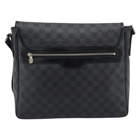 LOUIS VUITTON Damier Grafitte Daniel MM Shoulder Bag N58029 LV Auth BA14689