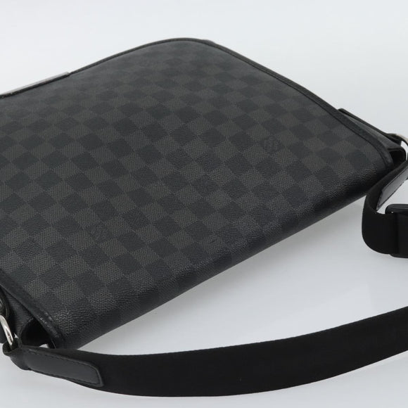 LOUIS VUITTON Damier Grafitte Daniel MM Shoulder Bag N58029 LV Auth BA14689