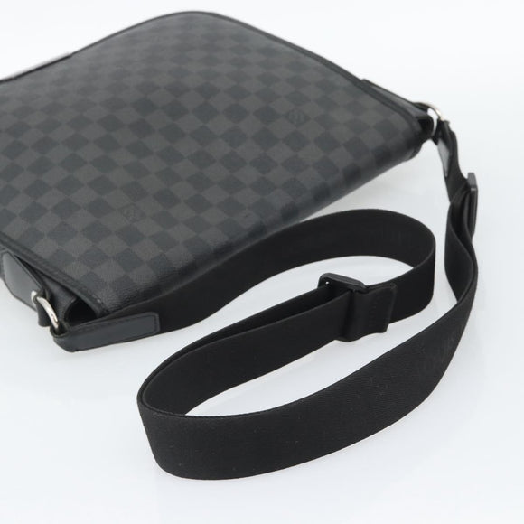LOUIS VUITTON Damier Grafitte Daniel MM Shoulder Bag N58029 LV Auth BA14689