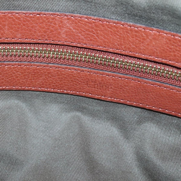 Chloe Elsie Hand Bag Leather 2way Brown Gold Auth BA1469