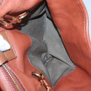 Chloe Elsie Hand Bag Leather 2way Brown Gold Auth BA1469-21