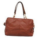 Chloe Elsie Hand Bag Leather 2way Brown Gold Auth BA1469-2