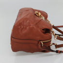 Chloe Elsie Hand Bag Leather 2way Brown Gold Auth BA1469-4