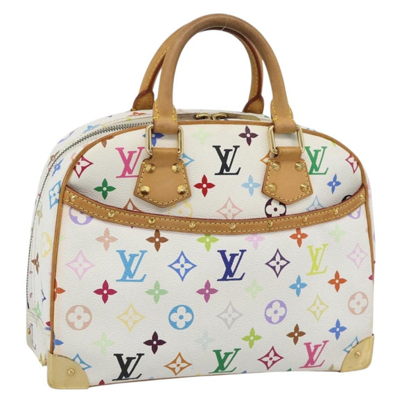 LOUIS VUITTON Monogram Multicolor Trouville Hand Bag White M92663 Auth BA14691A
