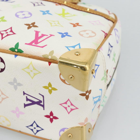 LOUIS VUITTON Monogram Multicolor Trouville Hand Bag White M92663 Auth BA14691A
